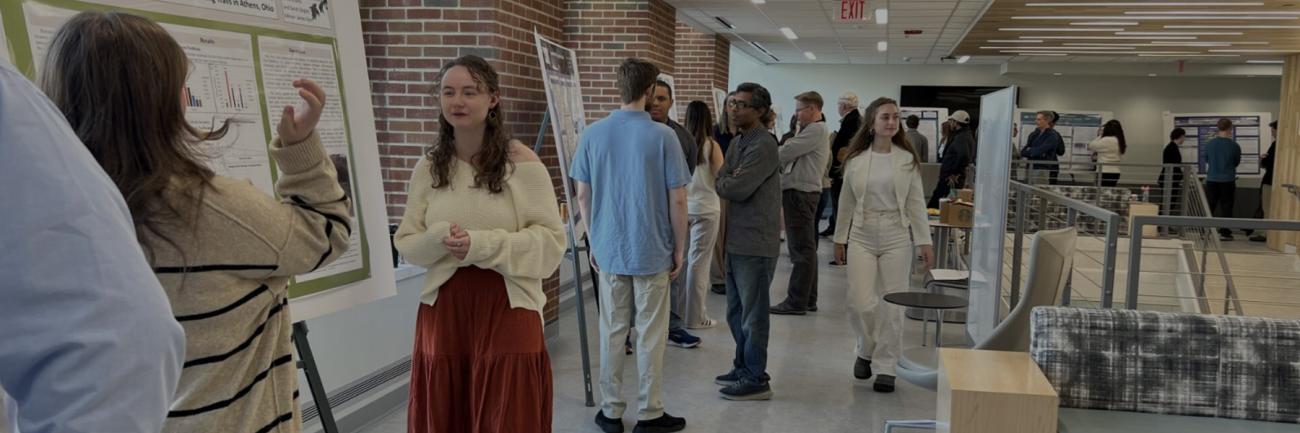 Ohio University students at the Geography Research Fair in Clippinger Laboratory.