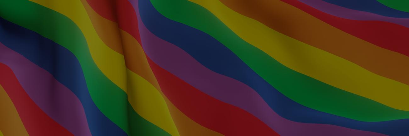 Swirling colors of rainbow flag