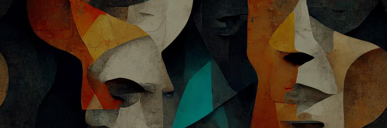 colorful abstract illustration of gendered faces