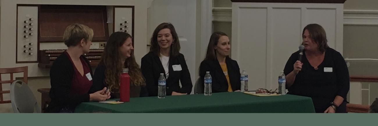 Kim Little and WGSS alumni at a Homecoming Panel