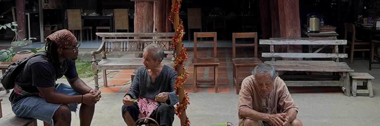 Ohio University student sits at temple with local leaders in Thailand