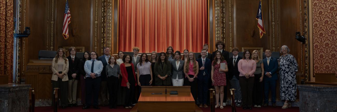 Summer Law and Trial Institute students at the Ohio Supreme Court in 2025