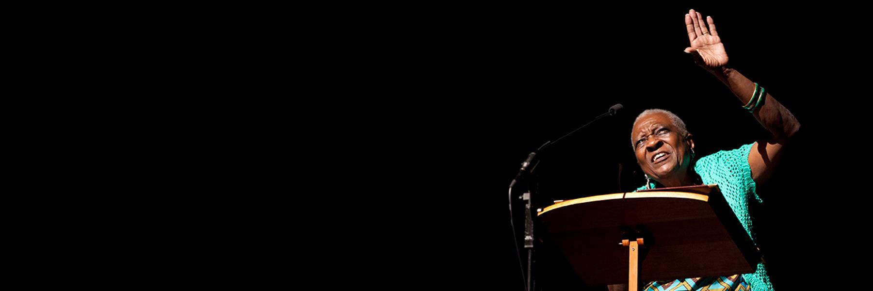 Dr. Francine Childs, on stage in 2013