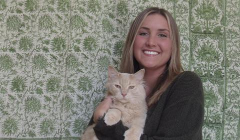 Katy Campbell, with her cat