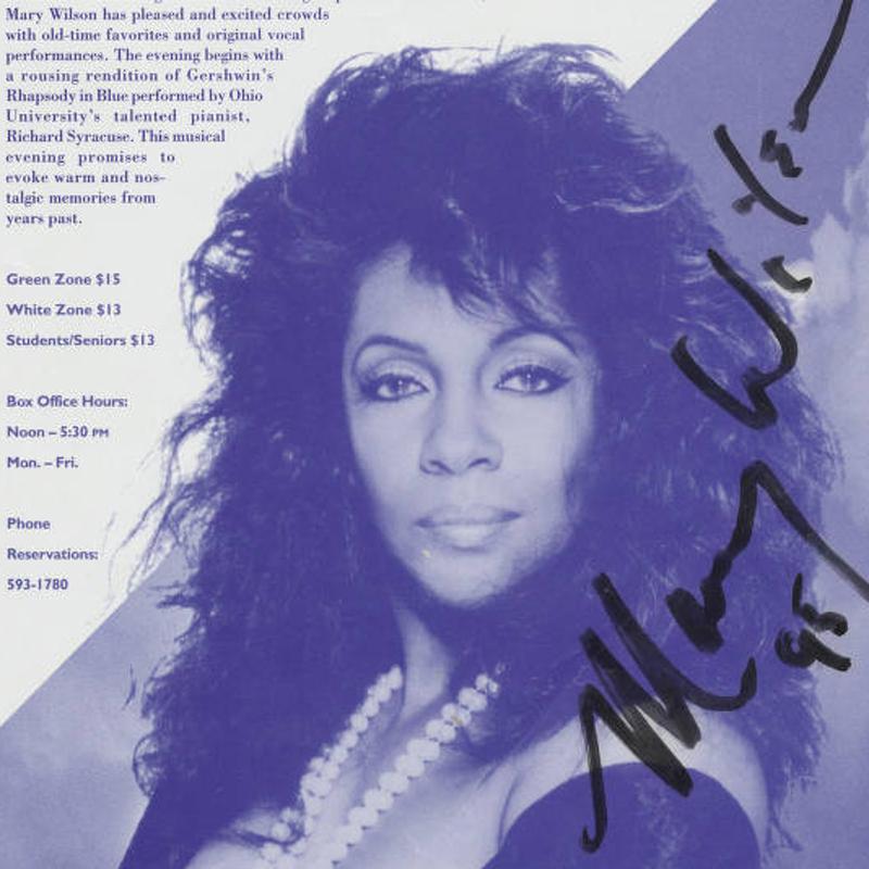 Mary Wilson of the Supremes, Homecoming performance poster
