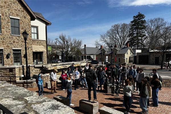 Urban planning students visited a data center, suburban downtown, and gentrifying neighborhoods in central Ohio. 