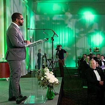 Keith Hawkins gets recent grad award from Ohio University