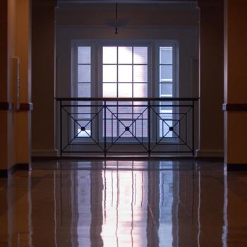 Reflections in a Bentley Hall hallway