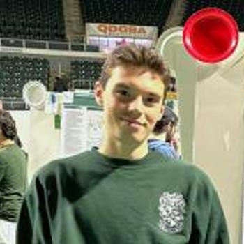 Ben Stiadle displays his work at OHIO's Student Expo