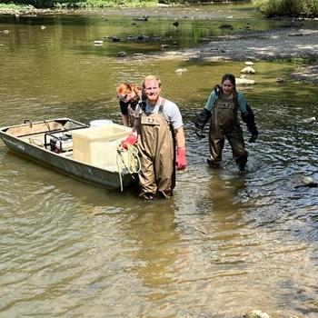 Jack Zeitzheim in a stream