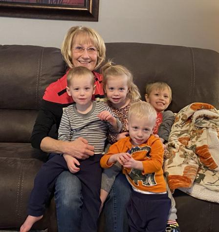 Donna Hanly and her four grandchildren