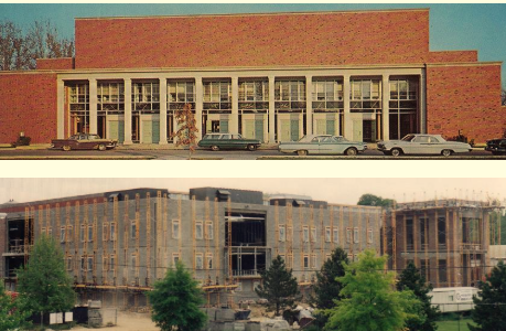 Two photos of Grover Center