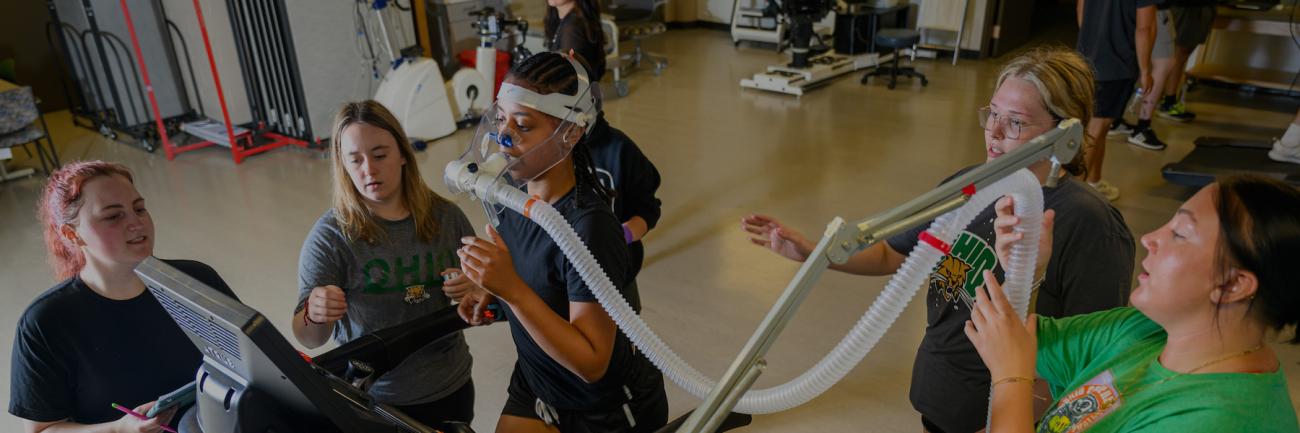 Exercise Physiology students working on a treadmill