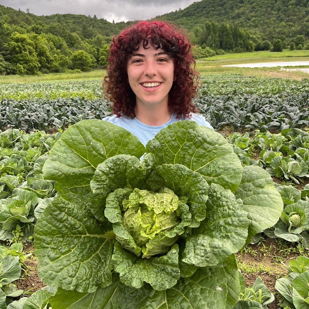 Ohio University Nutrition student working at the community garden.