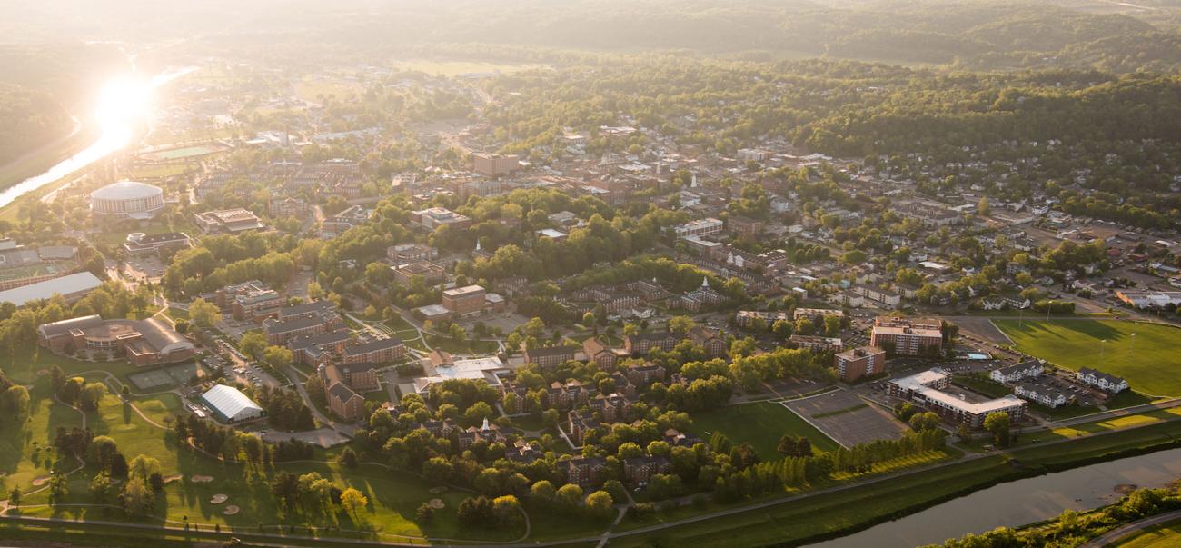 Aerial view of Ohio University's Athens Campus