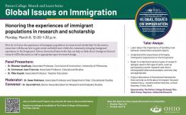 Honoring the Experiences of Immigrant Populations in Research and Scholarship flyer