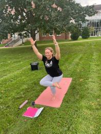 Annie Olcott leading Yoga