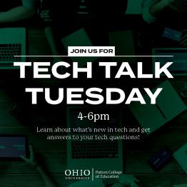 Tech Talk Tuesday on Teams from 4:00 - 6:00 pm