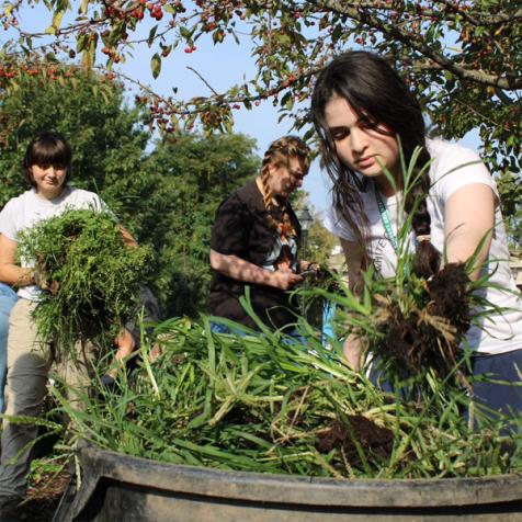 Plant Club students dig the outdoors while helping the Athens community