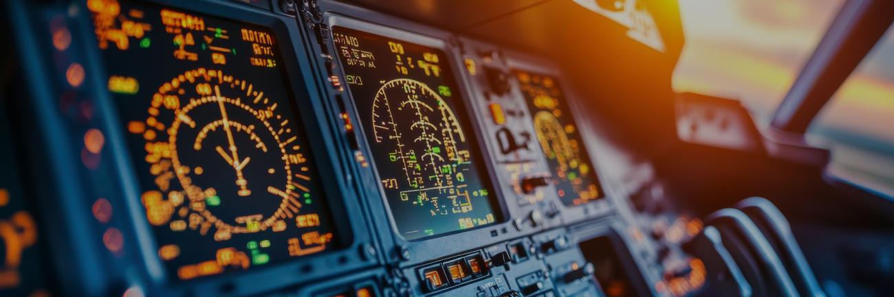 Illustration of advanced aviation instrument panel