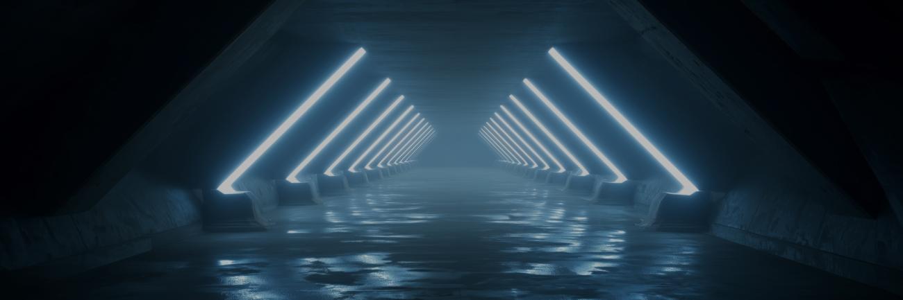 Futuristic illustration of sci-fi tunnel