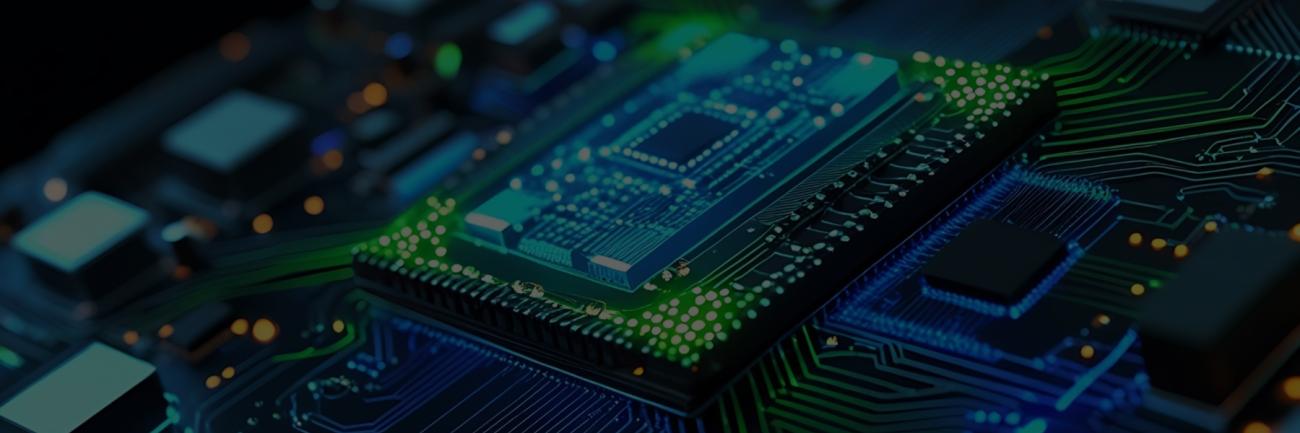 Illustration of nanoelectronics circuit board