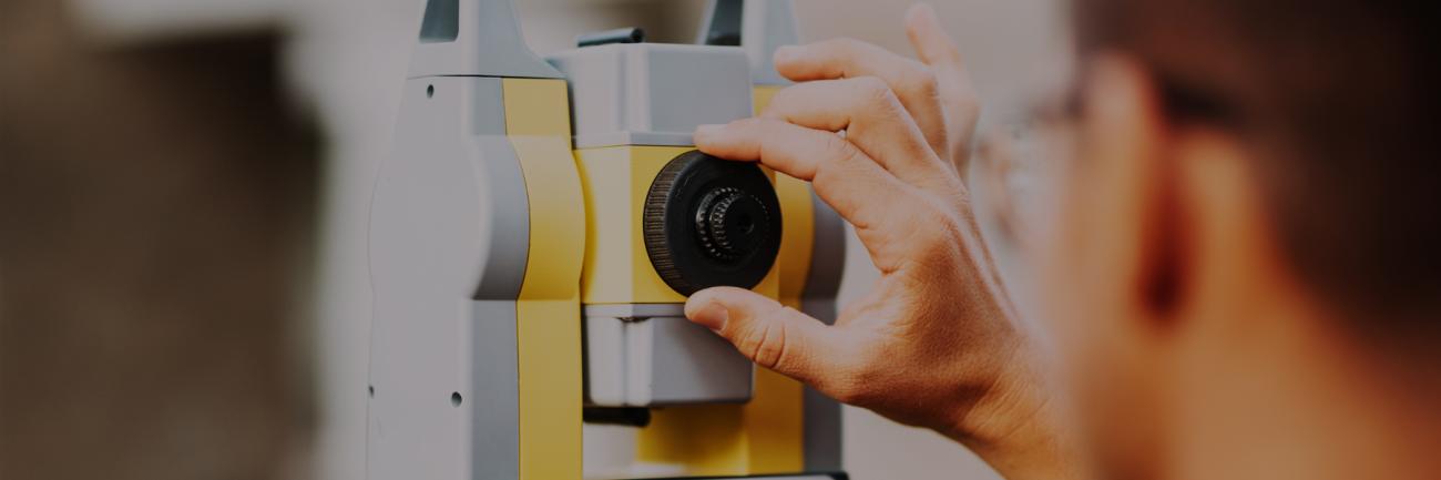 Surveyor engineering using a total station theodolite and GPS system 