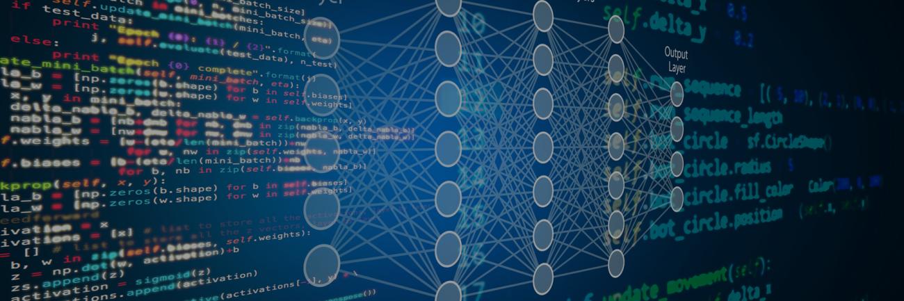 Illustration of machine learning and blockchain concept