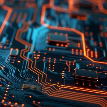 Futuristic illustration of electronic circuits