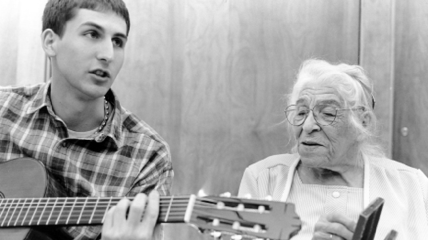 Alumni Michael Ray works with Violet Dalton in 2000.