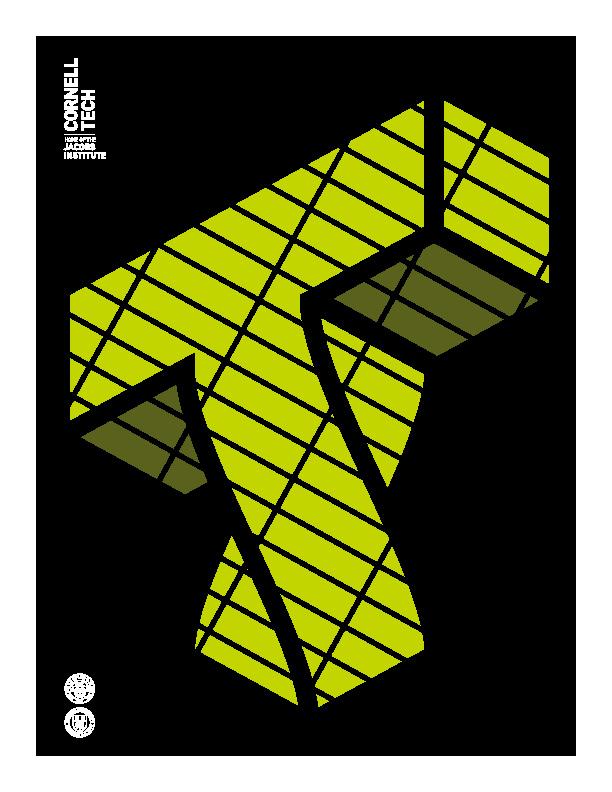 Yellow design on black poster