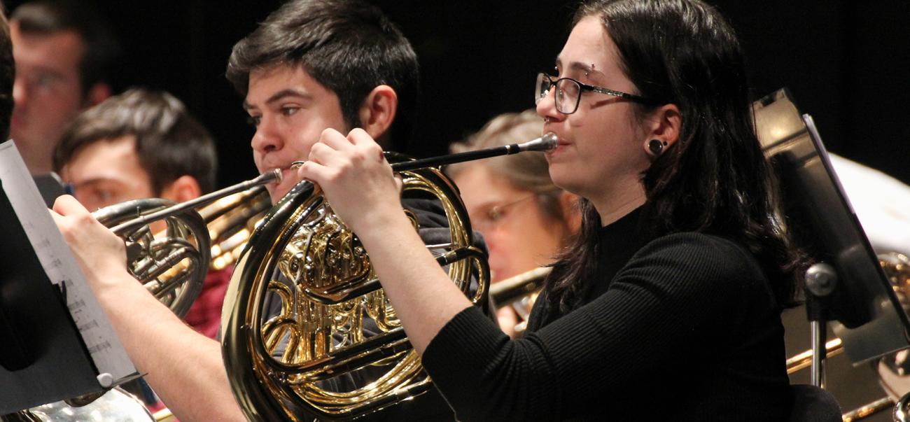 Undergraduate Music Students rehearsing 