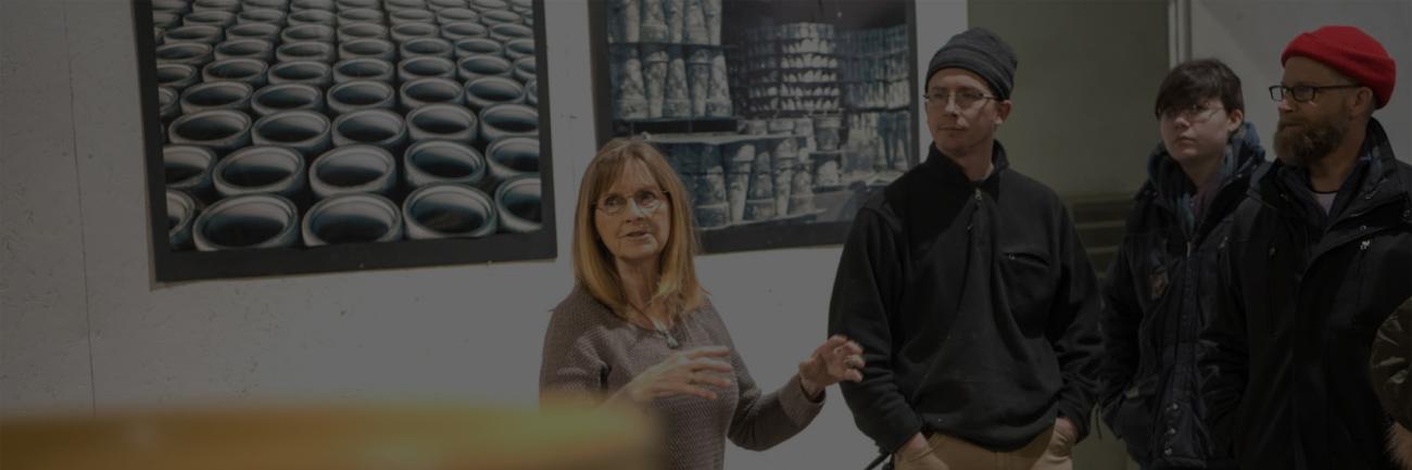 People at a ceramics demonstration