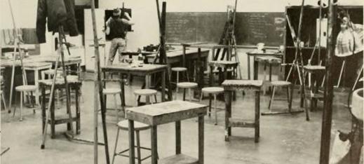 An art classroom in 1988