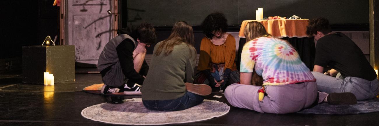 Ohio University students working on writing a play