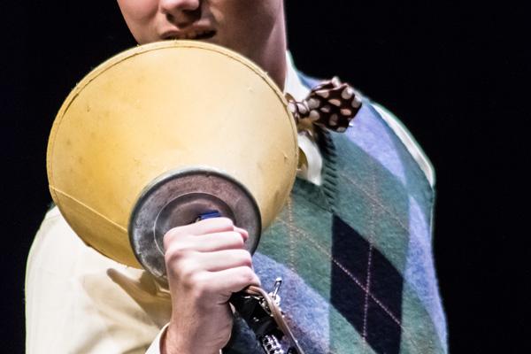 An Ohio University student on stage