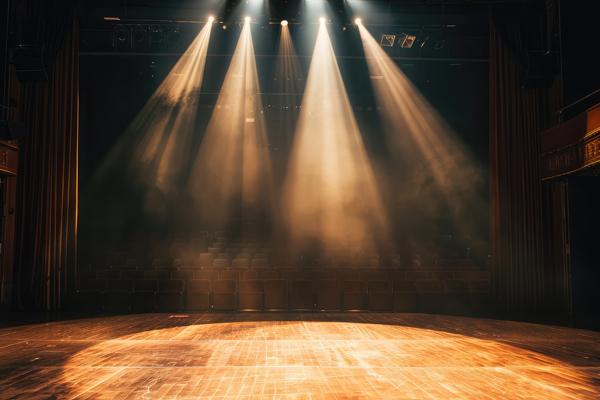 Illustration of spotlights on a stage floor