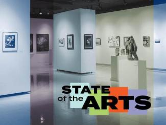 View of gallery with words State of the Arts