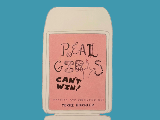 Illustration of a flip phone with show title