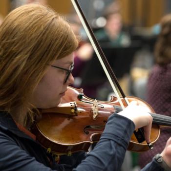 Briana Crippen, OHIO Music student, plays the violin