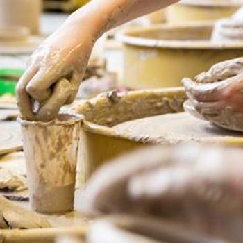 Ohio University Ceramics students at work