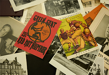 Materials from the 2025 Ohio University Homecoming Display at Alden Library