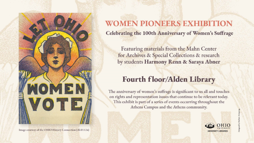 Poster for Women Pioneers exhibit