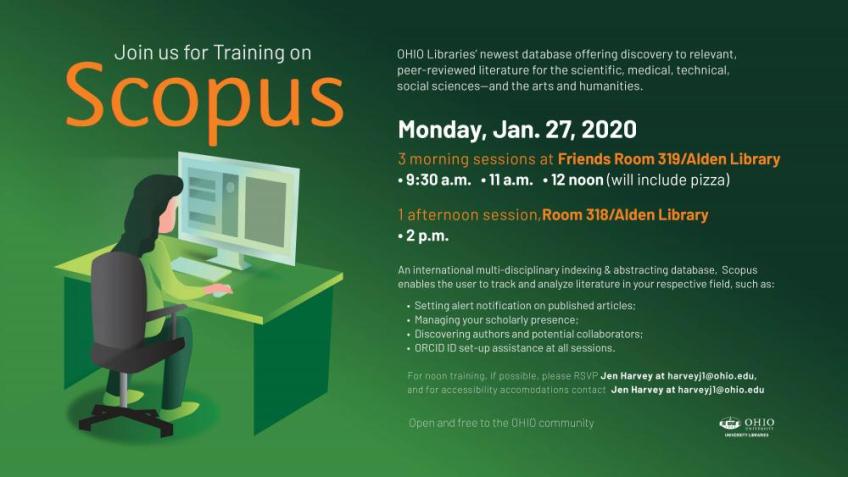 Poster for January 27, 2020 Scopus training session