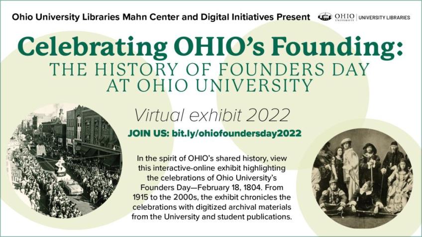 Founders Day article image, including details listed below and showing two historic photographs.