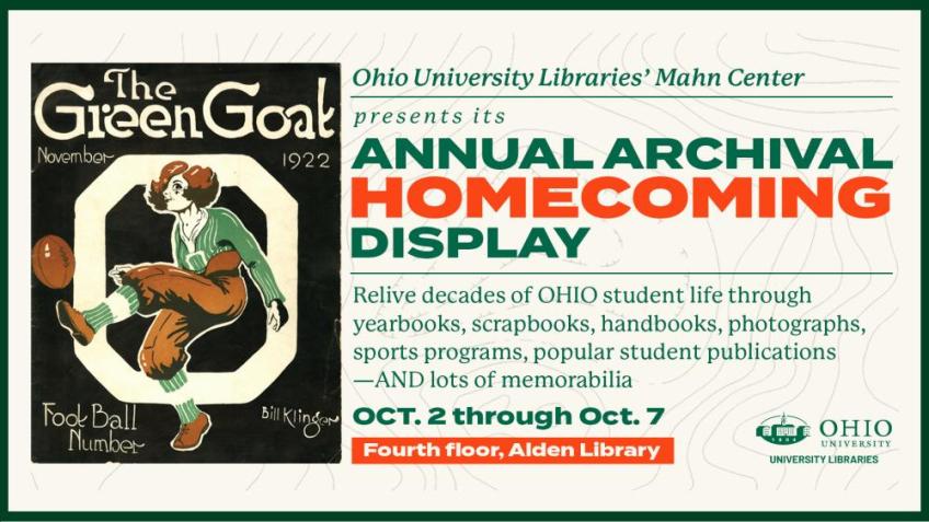 Advertisement for the 2023 Annual Archival Homecoming Display