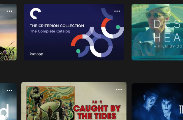 Streaming video movie poster tiles