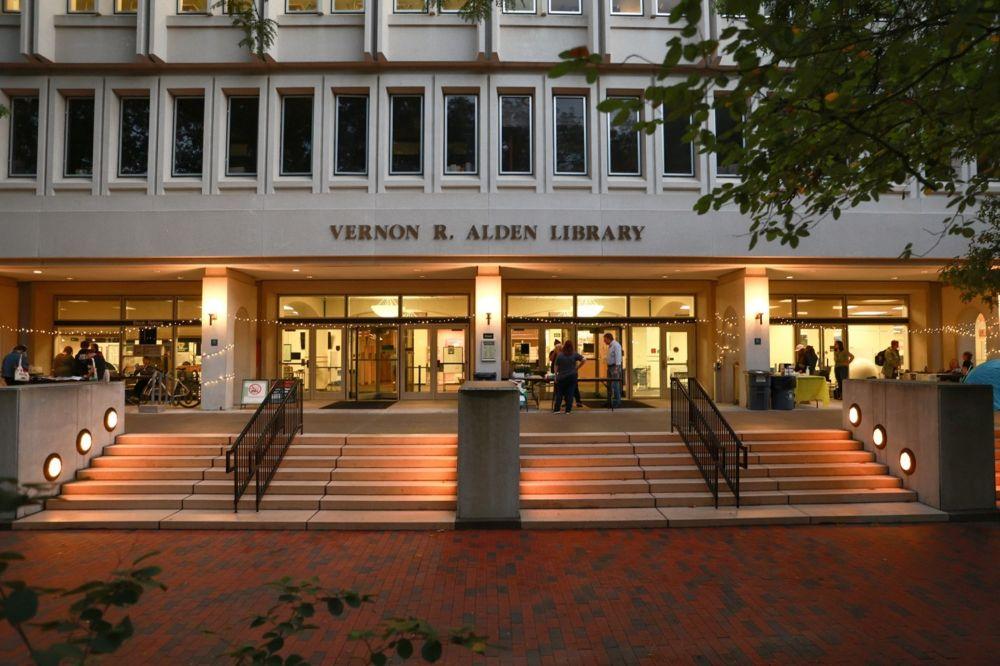 Camp Alden 2025 fourth floor entrance button making, scavenger hunt and prize table, and smore making