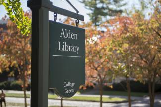 Alden Library Park Place Sign