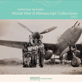 Cover of Gatherings Magazine 2022 Spotlight edition featuring a black and white photograph of women in front of a World War II airplane